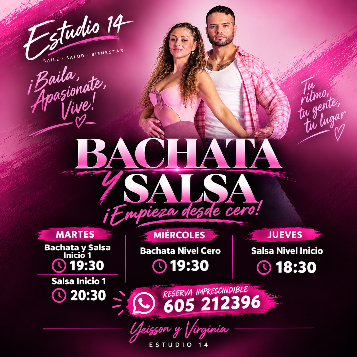 Clases de Salsa y Bachata en Estudio 14