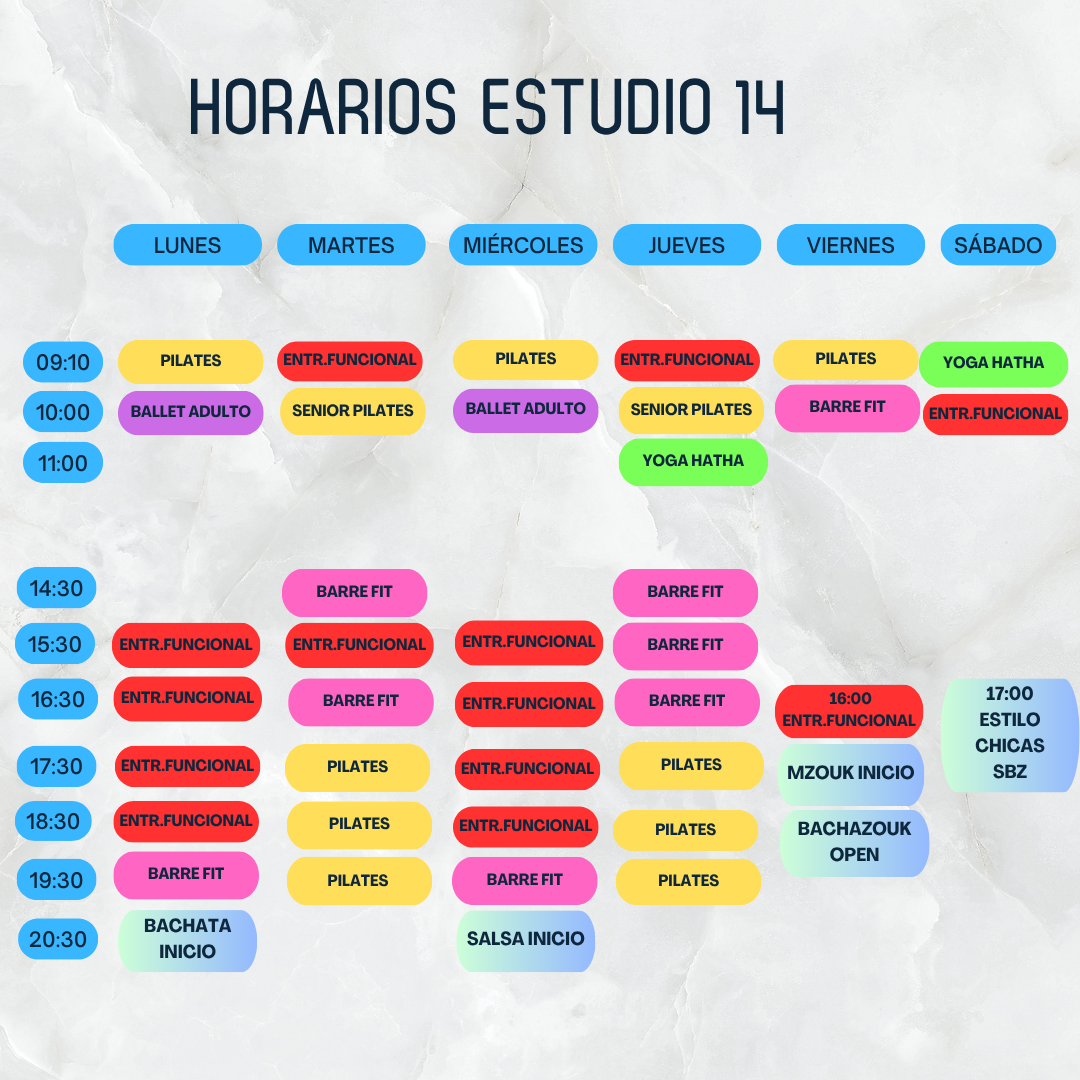 Horarios Actualizados estudio 14 palma